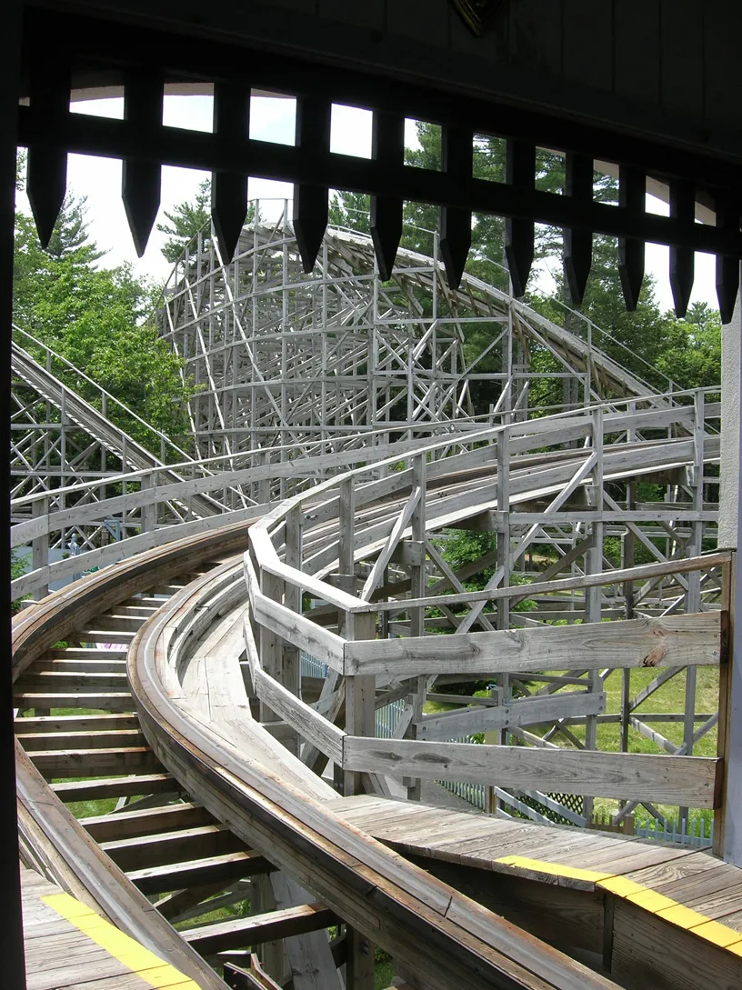 Excalibur wooden roller coaster at Funtown Splashtown USA, Saco Maine
