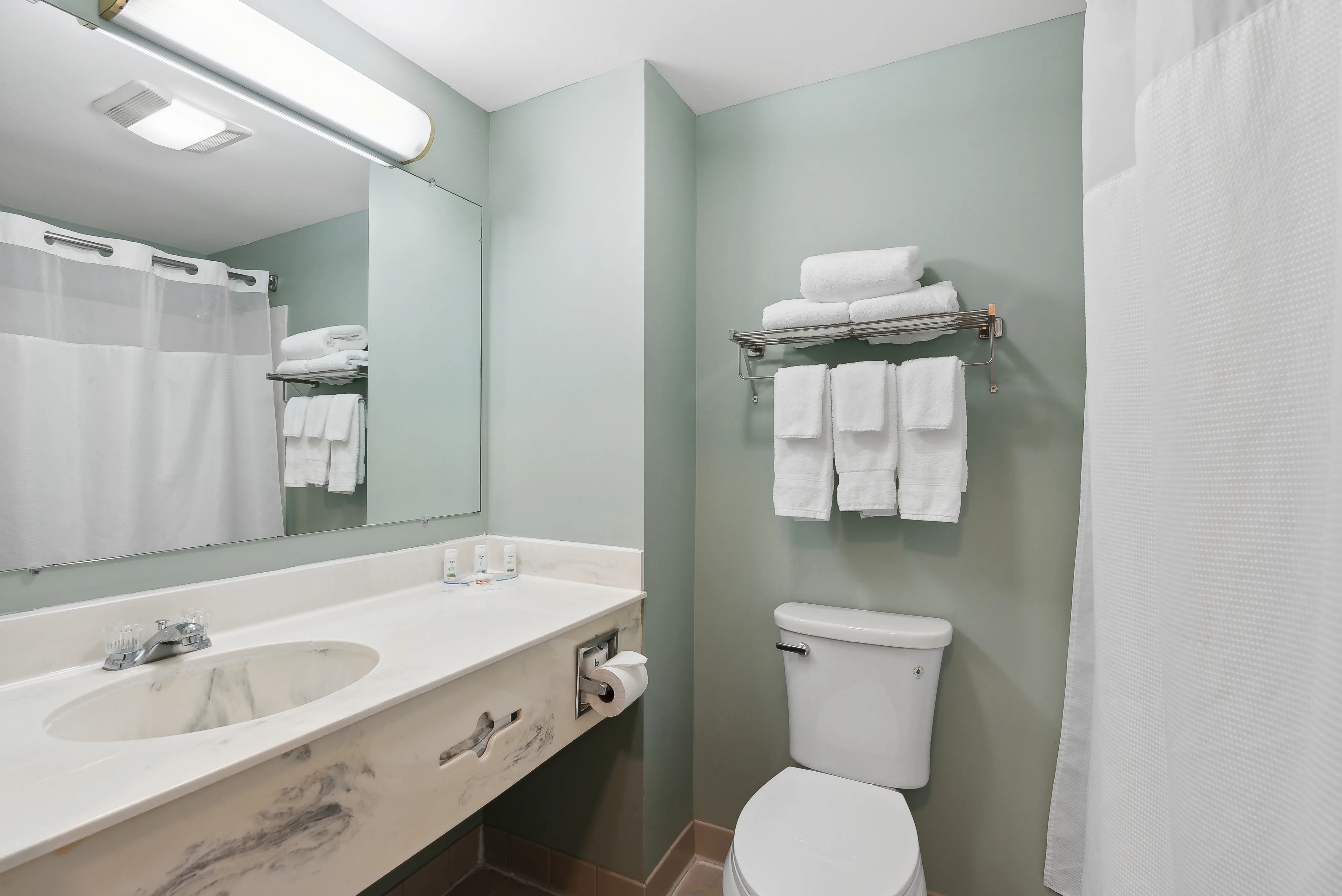 Guest bathroom at Saco Bay Hotel